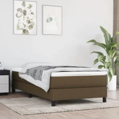 vidaXL Boxspring bed 80x200 cm stof donkerbruin