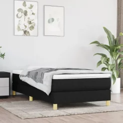 vidaXL Boxspring bed 80x200 cm stof zwart