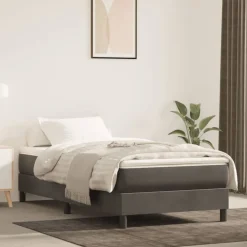 vidaXL Boxspring bed 80x200 cm fluweel donkergrijs