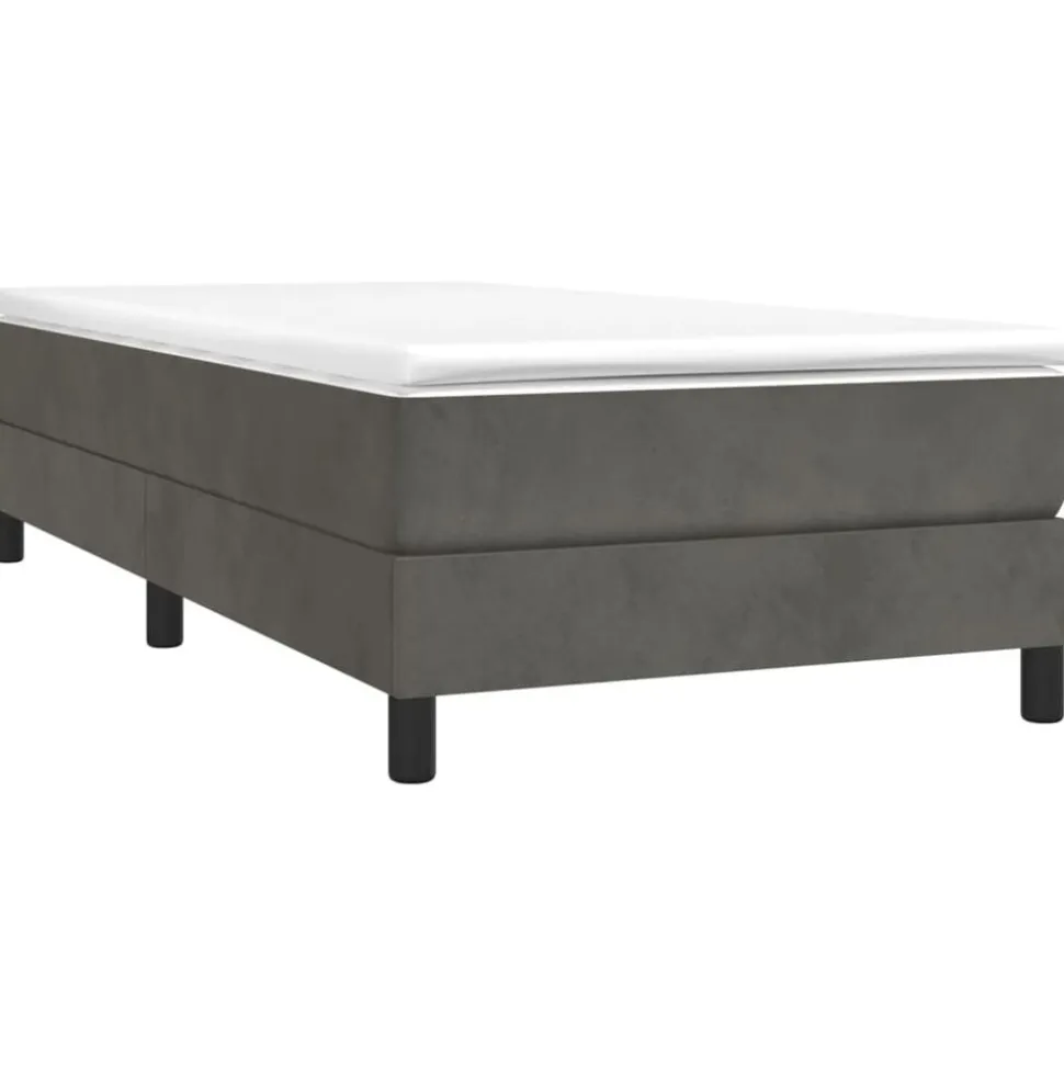 vidaXL Boxspring bed 80x200 cm fluweel donkergrijs