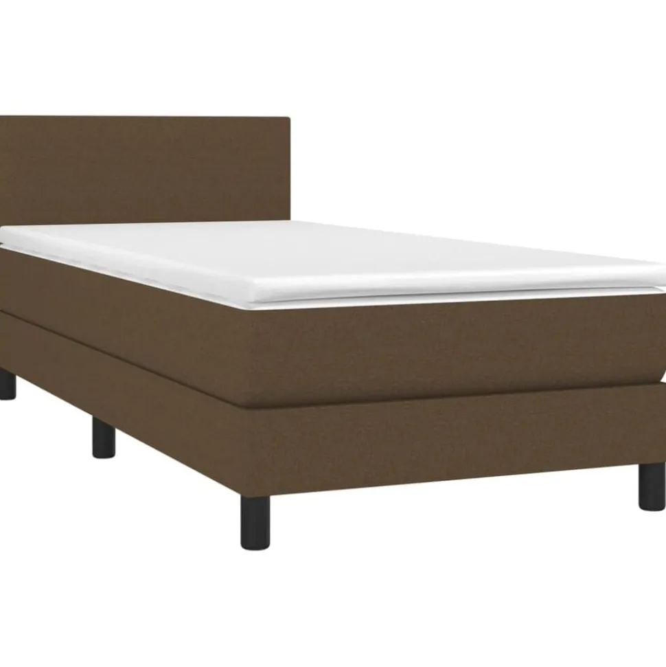 vidaXL Boxspring met matras stof donkerbruin 80x200 cm