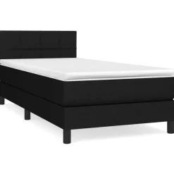 vidaXL Boxspring met matras stof zwart 80x200 cm