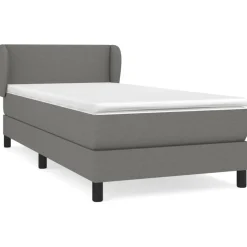 vidaXL Boxspring met matras stof donkergrijs 80x200 cm