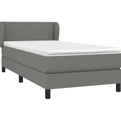 vidaXL Boxspring met matras stof donkergrijs 80x200 cm