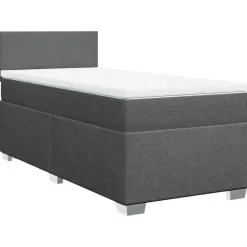 vidaXL Boxspring met matras stof donkergrijs 80x200 cm