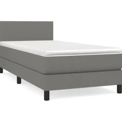 vidaXL Boxspring met matras stof donkergrijs 80x200 cm