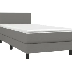 vidaXL Boxspring met matras stof donkergrijs 80x200 cm