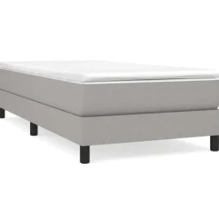 vidaXL Boxspring met matras stof lichtgrijs 80x200 cm