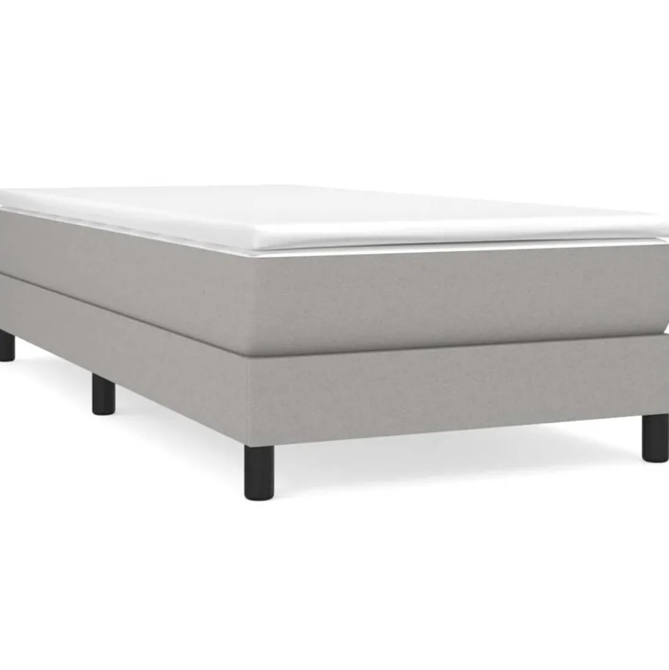 vidaXL Boxspring met matras stof lichtgrijs 80x200 cm