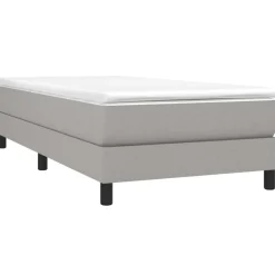 vidaXL Boxspring met matras stof lichtgrijs 80x200 cm