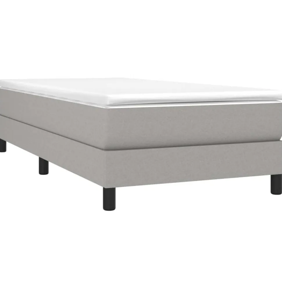 vidaXL Boxspring met matras stof lichtgrijs 80x200 cm