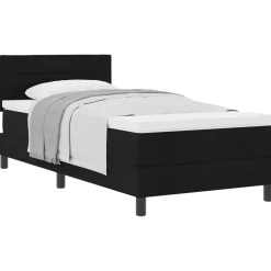 vidaXL Boxspringbed met hoofdeinde Zwart 90 x 190 cm Stof