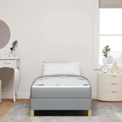 vidaXL Boxspringbed met matras Lichtgrijs 80 x 200 cm Stof