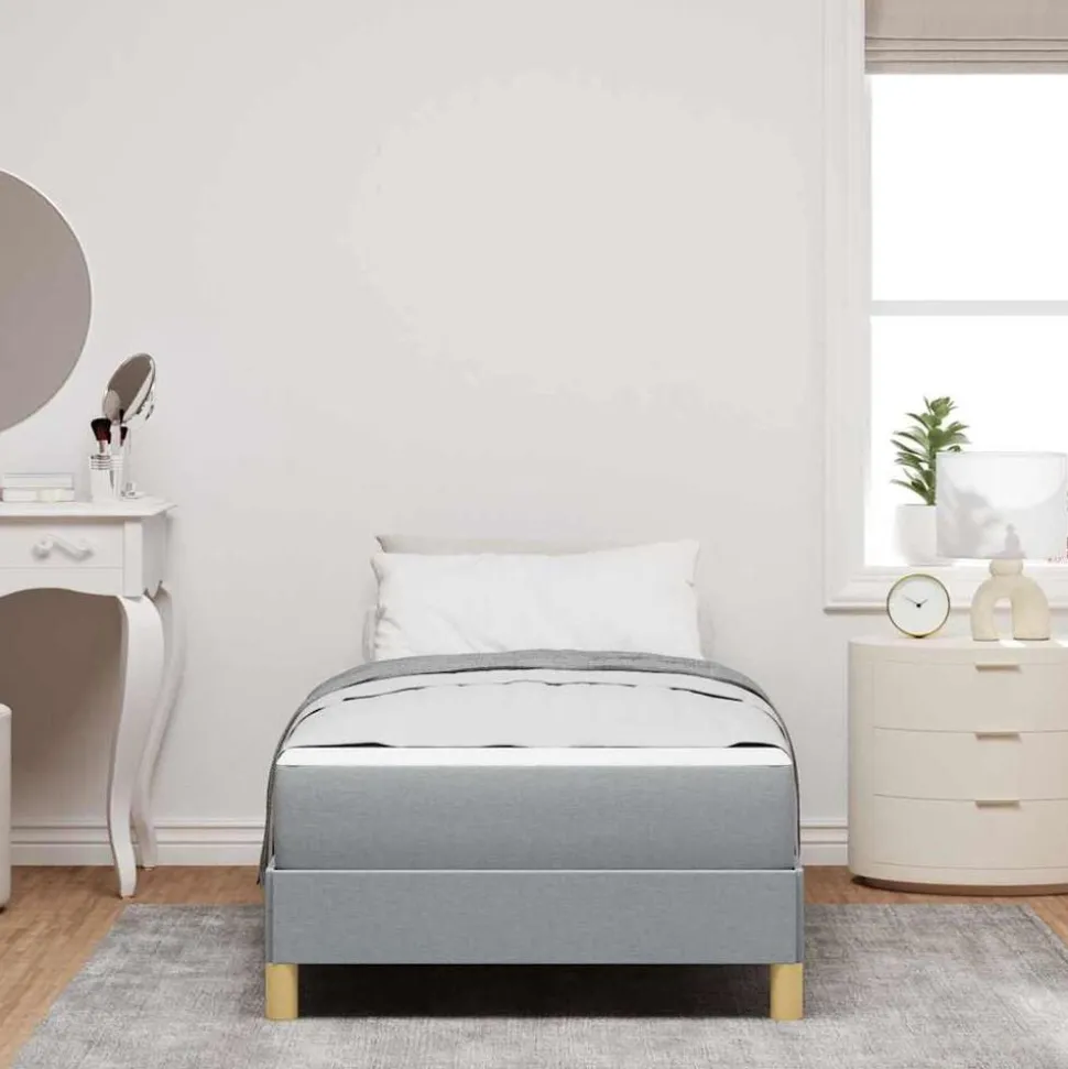 vidaXL Boxspringbed met matras Lichtgrijs 80 x 200 cm Stof