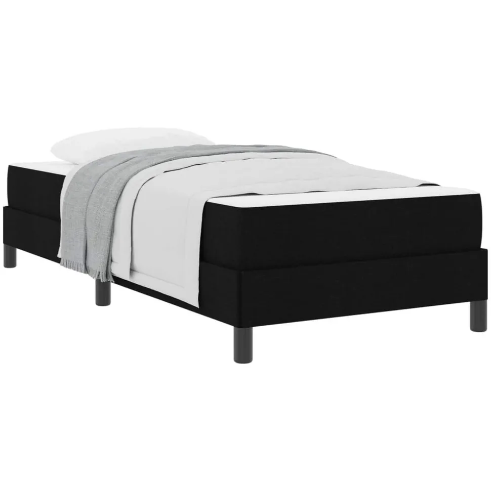 vidaXL Boxspringbed met matras Zwart 80 x 200 cm Stof
