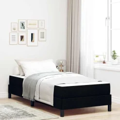 vidaXL Boxspringbed met matras Zwart 80 x 200 cm Stof
