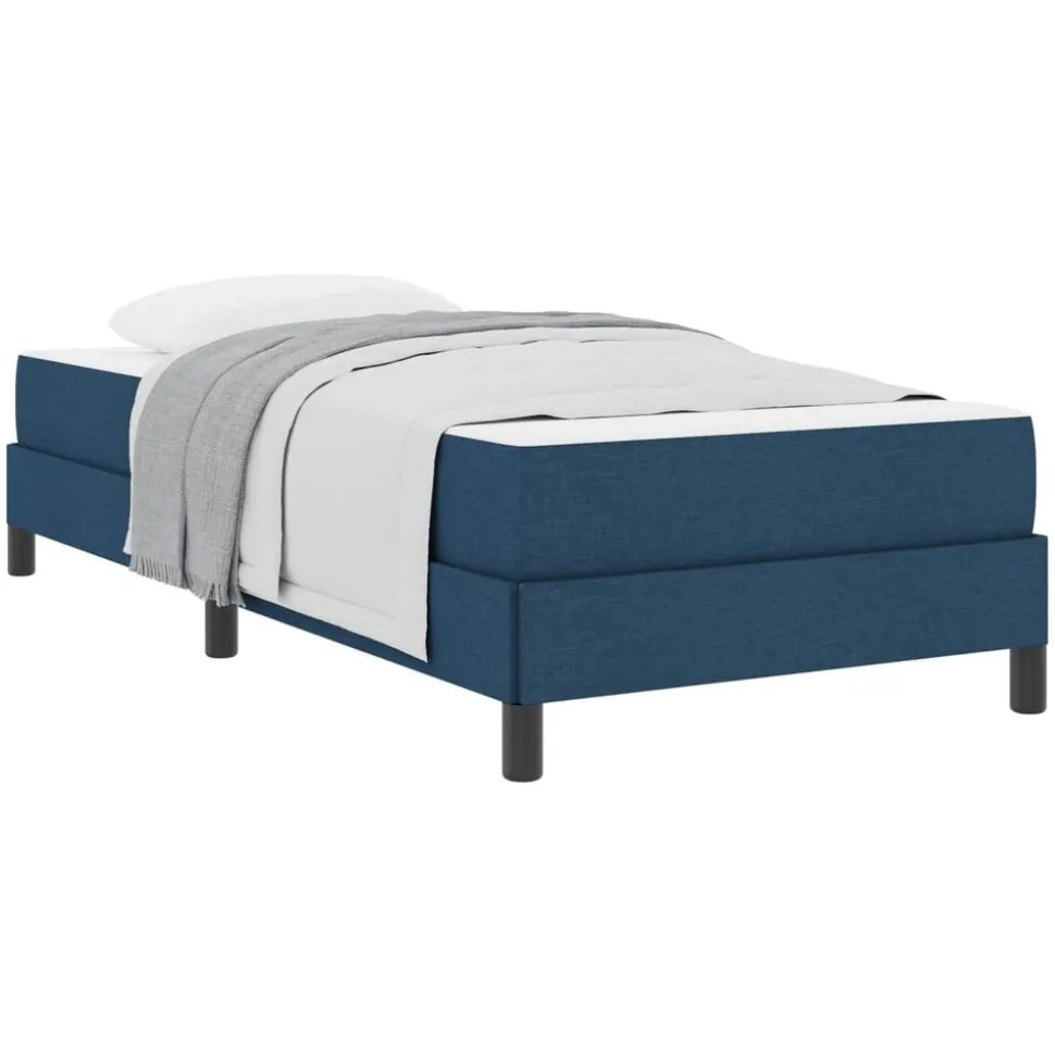 vidaXL Boxspringbed met matras Blauw 80 x 200 cm Stof