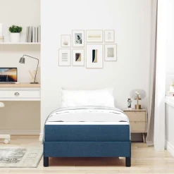 vidaXL Boxspringbed met matras Blauw 80 x 200 cm Stof