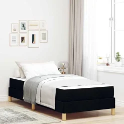 vidaXL Boxspringbed met matras Zwart 80 x 200 cm Stof