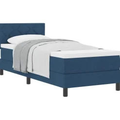 vidaXL Boxspringbed met matras met hoofdeinde Blauw 80 x 200 cm Stof