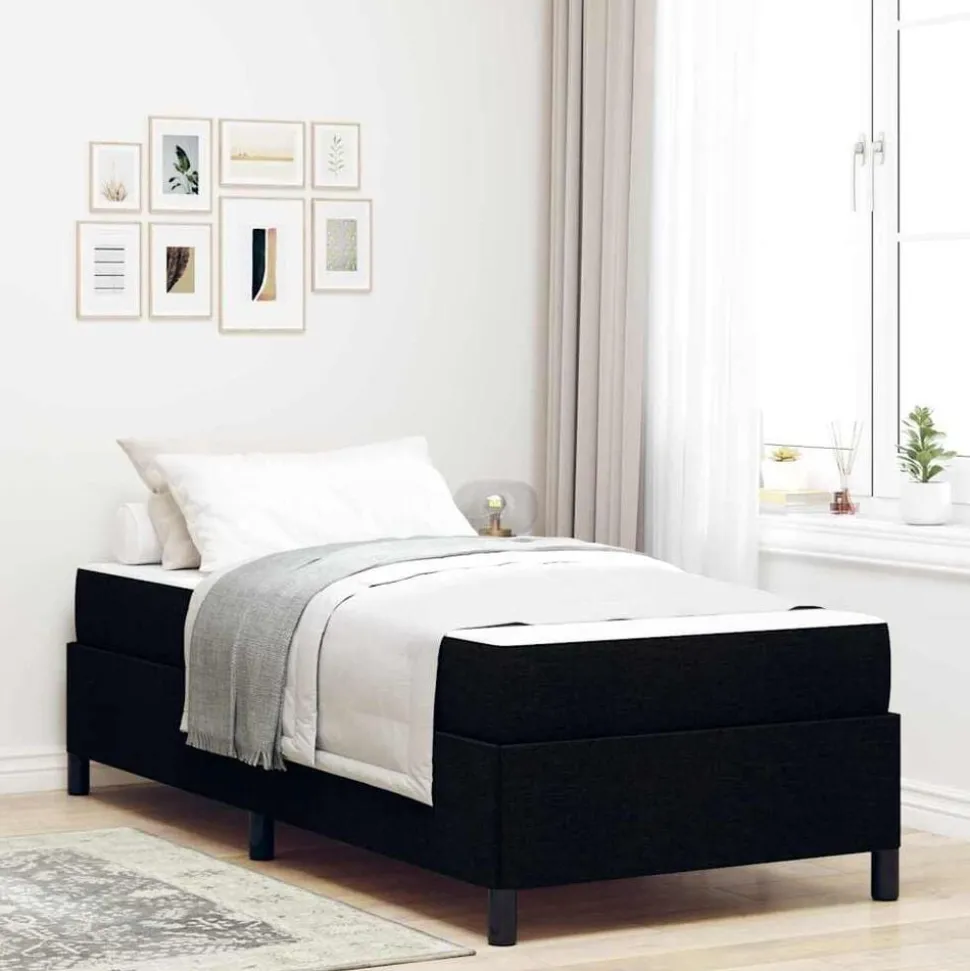 vidaXL Boxspringbed Zwart 80 x 200 cm Stof