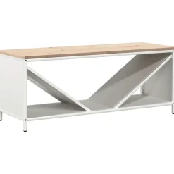 vidaXL Brandhoutrek met houten blad 100,5x35,5x40 cm wit