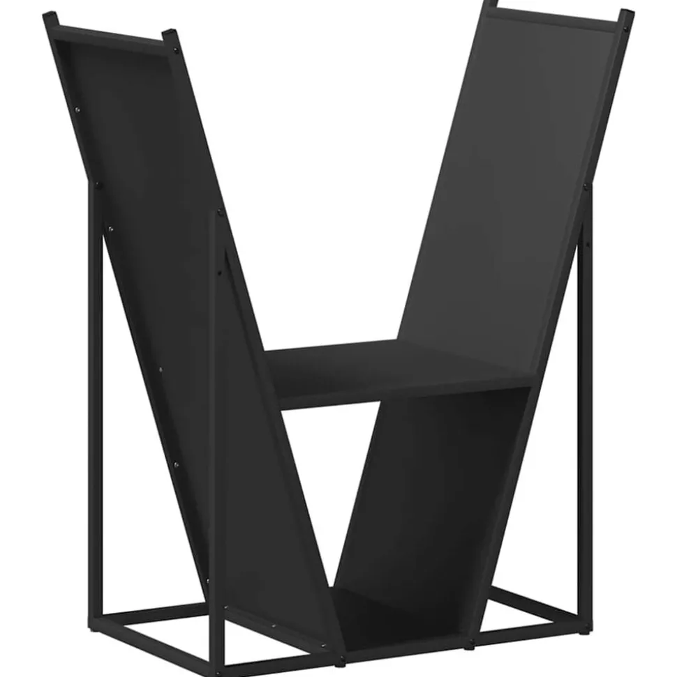 vidaXL Brandhoutrek 69,5x35x81 cm koudgewalst staal zwart
