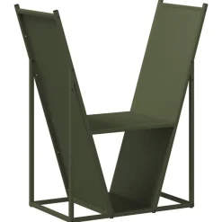 vidaXL Brandhoutrek 69,5x35x81 cm koudgewalst staal olijfgroen
