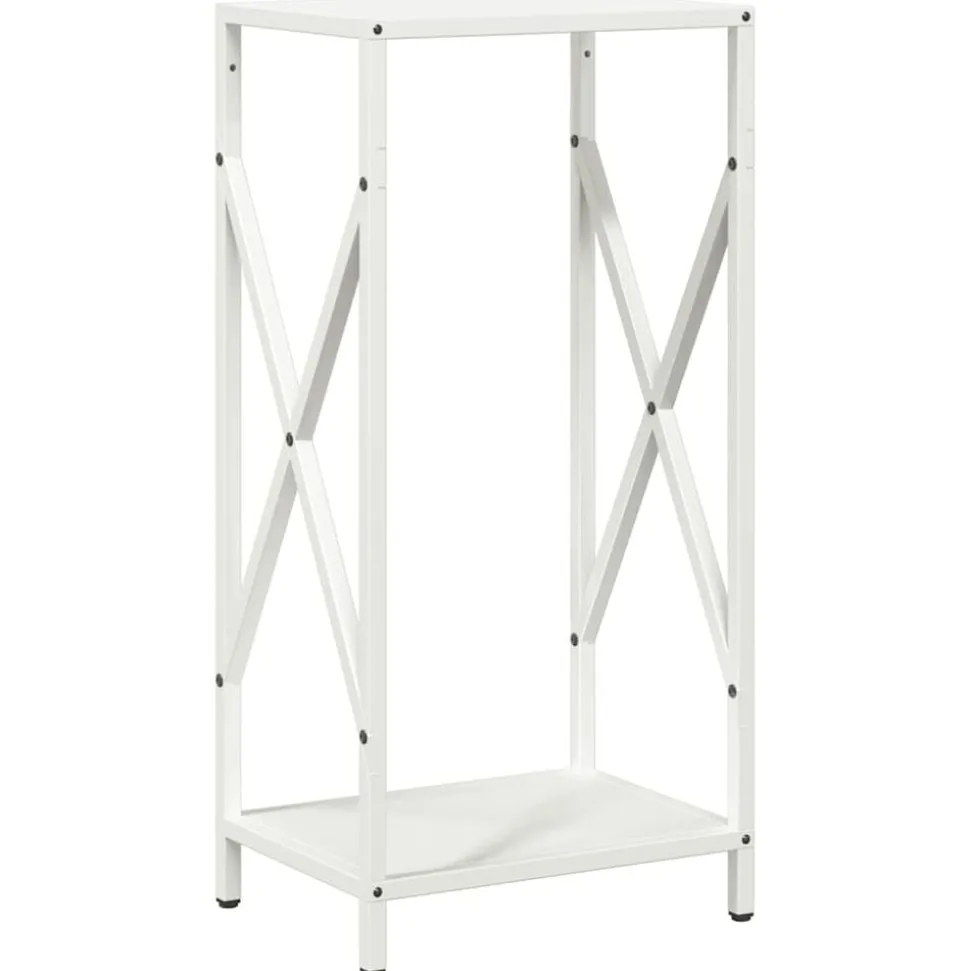 vidaXL Brandhoutrek 34x25x70 cm koudgewalst staal wit