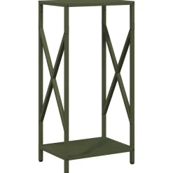 vidaXL Brandhoutrek 34x25x70 cm koudgewalst staal olijfgroen