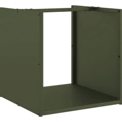 vidaXL Brandhoutrek 40x40x40 cm koudgewalst staal olijfgroen