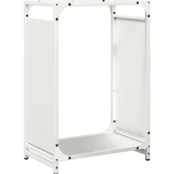 vidaXL Brandhoutrek 44x28x65 cm koudgewalst staal wit