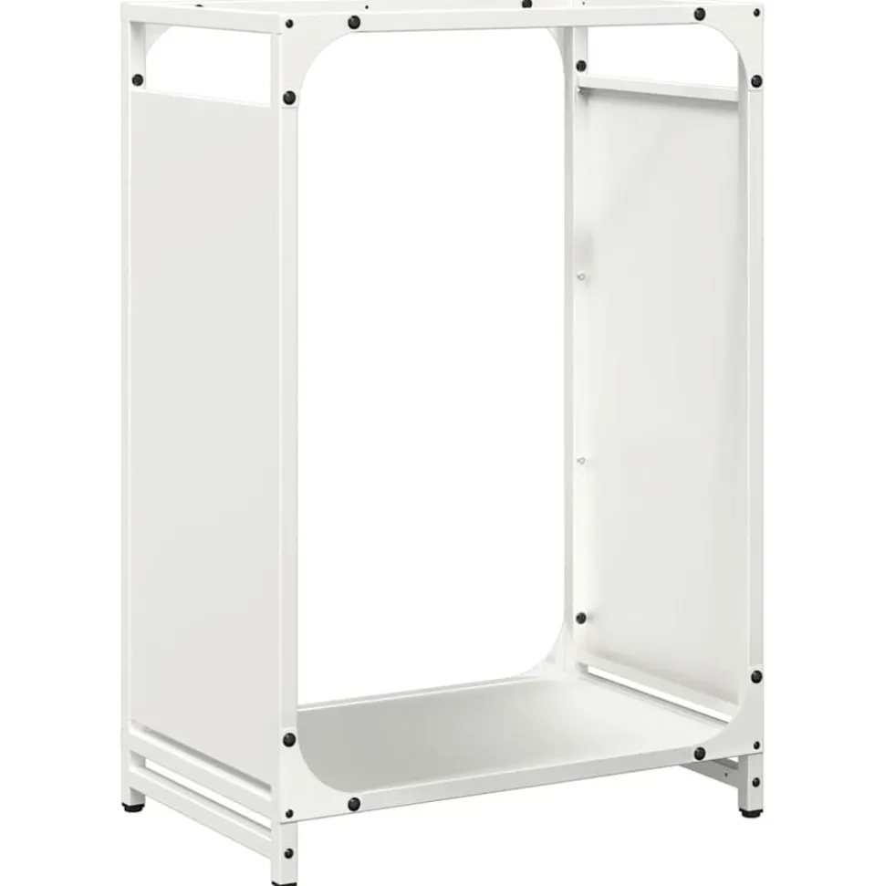 vidaXL Brandhoutrek 44x28x65 cm koudgewalst staal wit