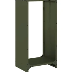 vidaXL Brandhoutrek 40x30x80 cm koudgewalst staal olijfgroen