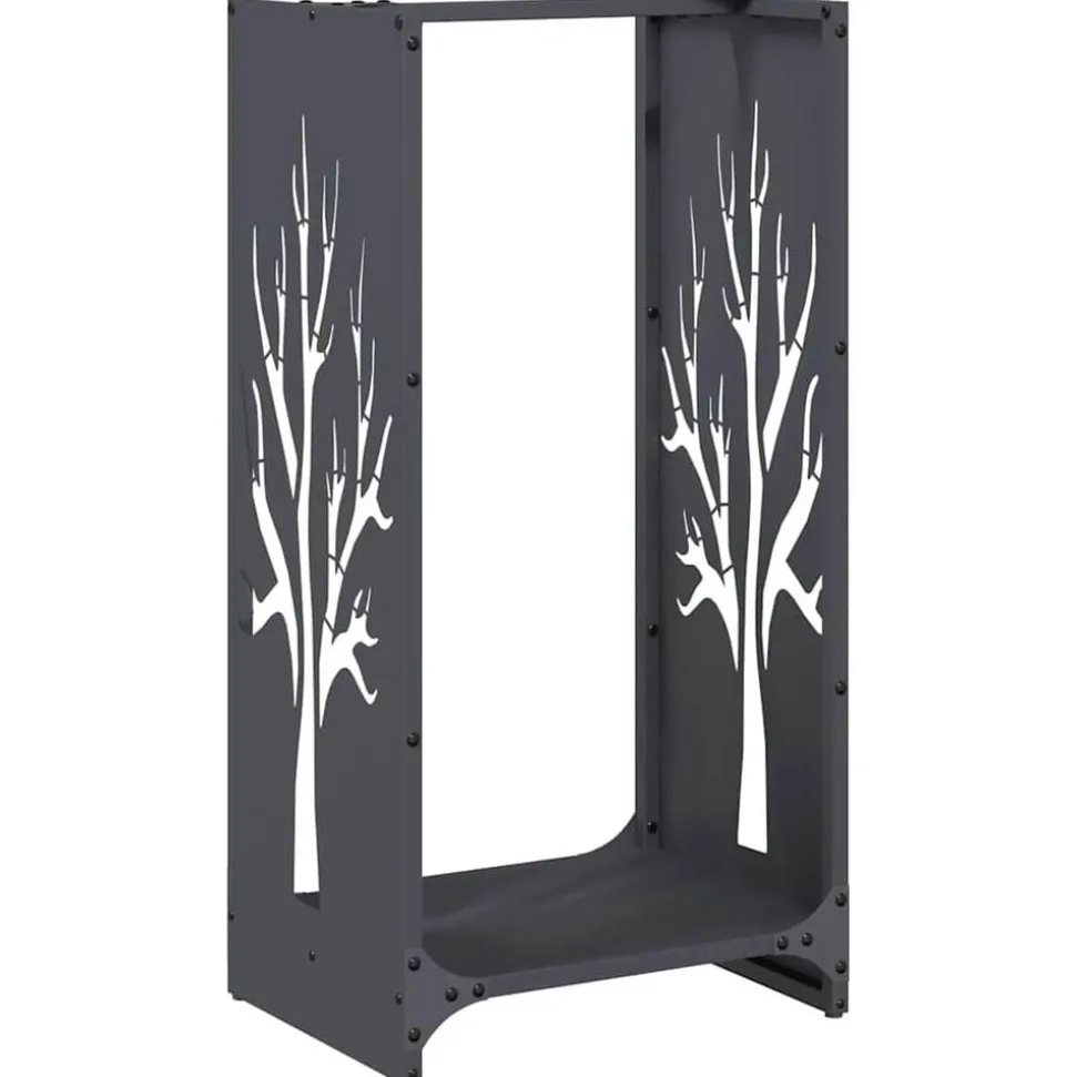 vidaXL Brandhoutrek 40x30x80 cm koudgewalst staal antraciet