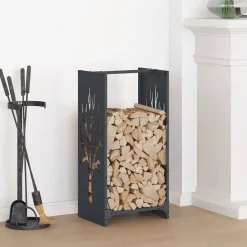 vidaXL Brandhoutrek 40x30x80 cm koudgewalst staal antraciet