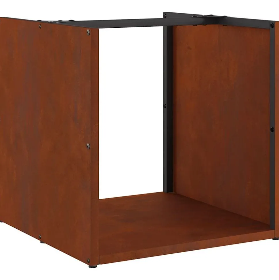 vidaXL Brandhoutrek 40x40x40 cm weervast staal