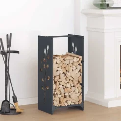vidaXL Brandhoutrek 40x30x80 cm koudgewalst staal antraciet