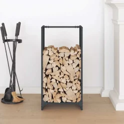 vidaXL Brandhoutrek 40x30x80 cm koudgewalst staal antraciet