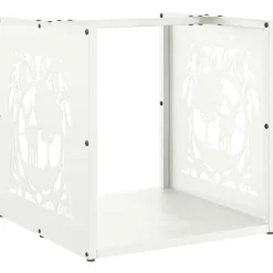 vidaXL Brandhoutrek 40x40x40 cm koudgewalst staal wit