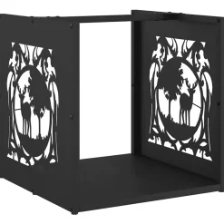 vidaXL Brandhoutrek 40x40x40 cm koudgewalst staal zwart
