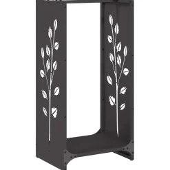 vidaXL Brandhoutrek 40x30x80 cm koudgewalst staal zwart