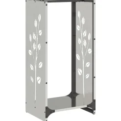 vidaXL Brandhoutrek 40x30x80 cm roestvrij staal