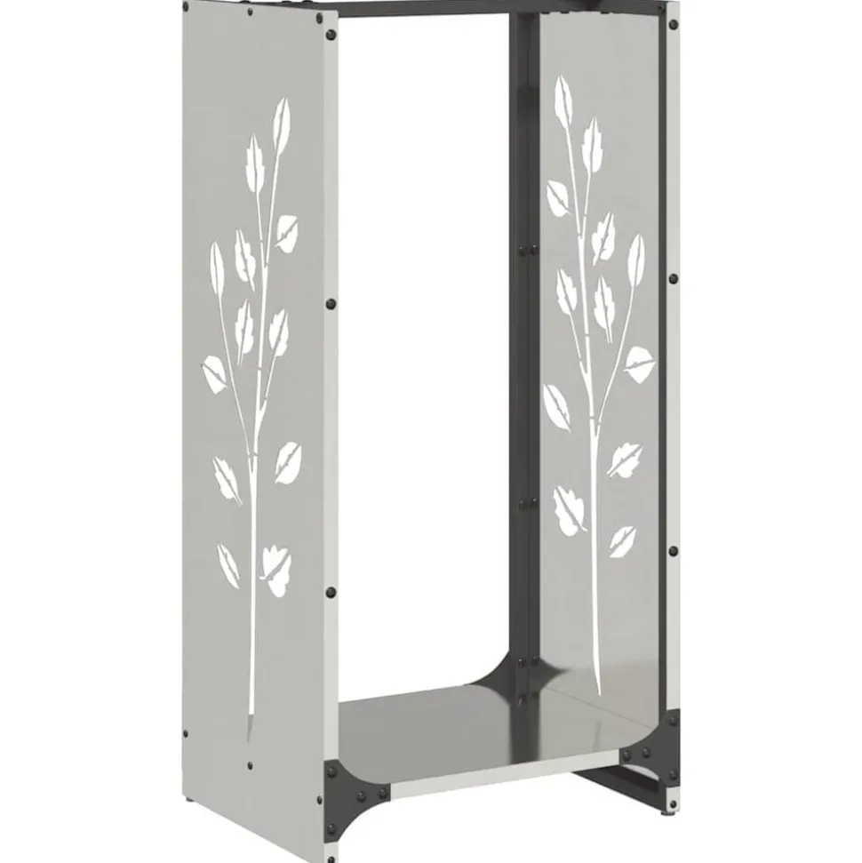vidaXL Brandhoutrek 40x30x80 cm roestvrij staal