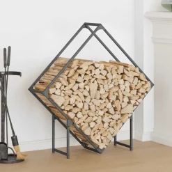 vidaXL Brandhoutrek 100x25x100 cm koudgewalst staal antracietkleurig