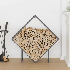 vidaXL Brandhoutrek 100x25x100 cm koudgewalst staal antracietkleurig