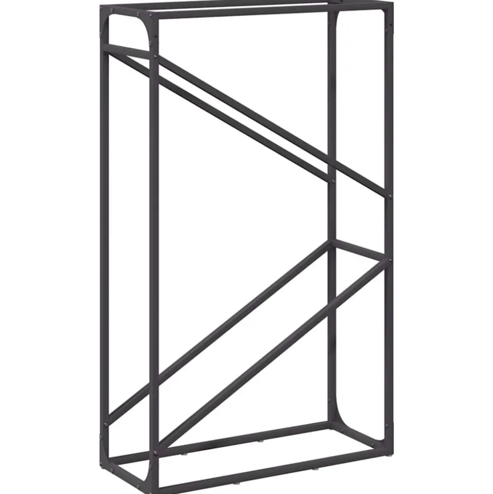 vidaXL Brandhoutrek 60x25x100 cm koudgewalst staal zwart