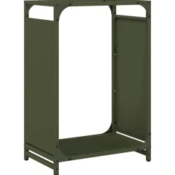 vidaXL Brandhoutrek 44x28x65 cm koudgewalst staal olijfgroen