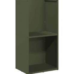 vidaXL Brandhoutrek 40x30x80 cm koudgewalst staal olijfgroen