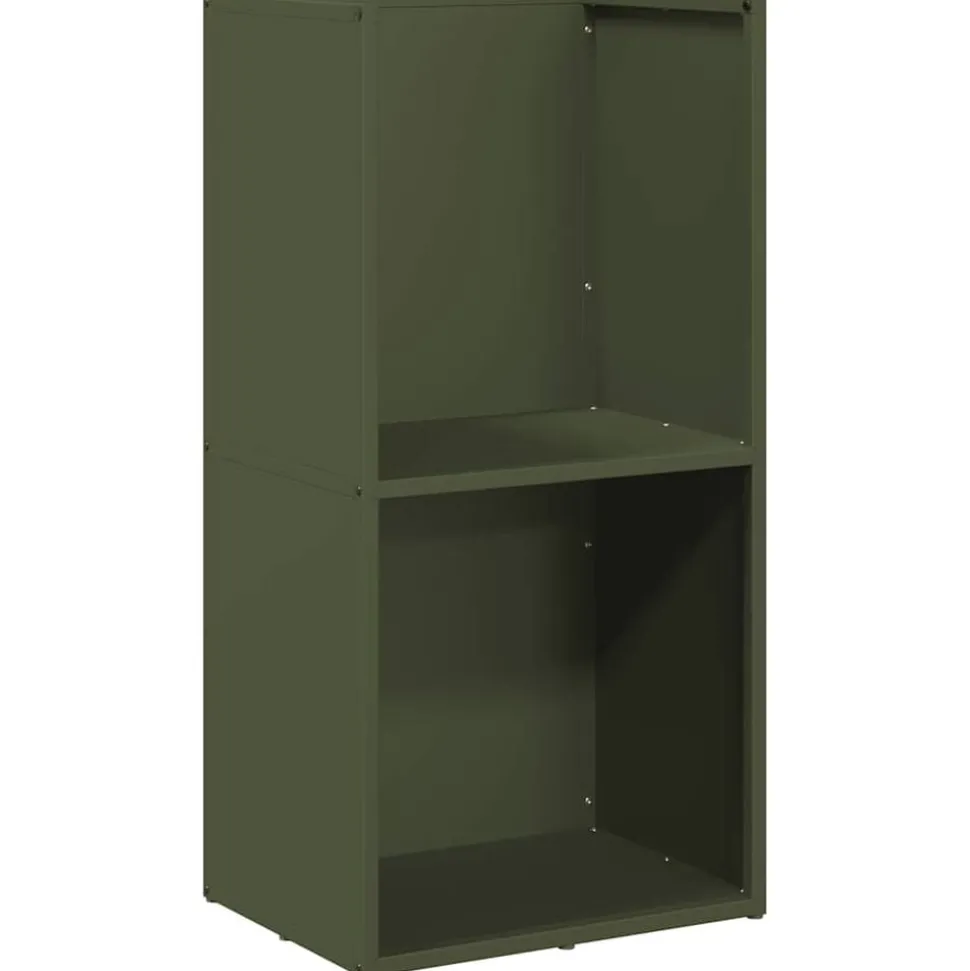 vidaXL Brandhoutrek 40x30x80 cm koudgewalst staal olijfgroen